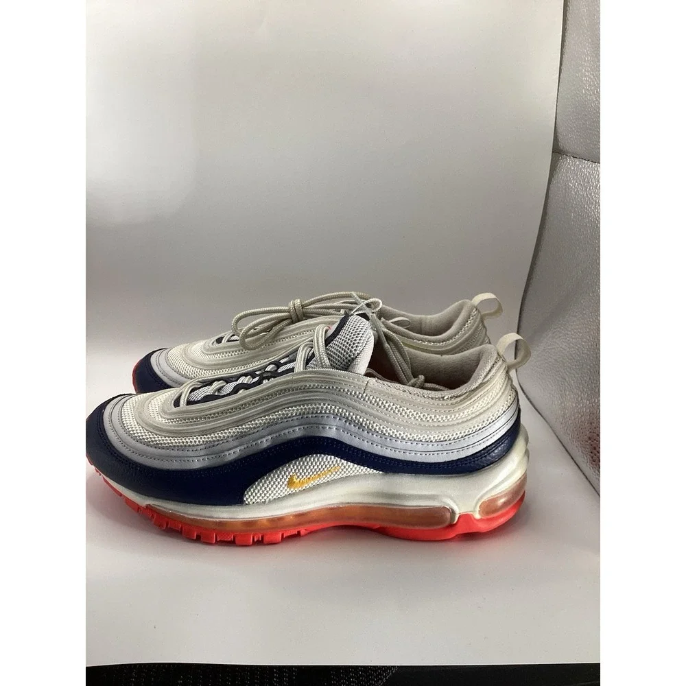 Size 8.5 - Nike Air Max 97 Platinum Navy Orange W